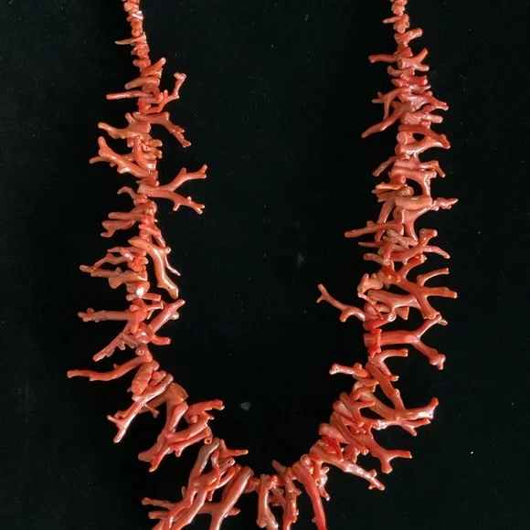 Genuine Mediterranean Red Coral Branch Necklace